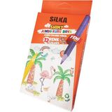 Silka Kuru Boya Jumbo 12 Renk Tam Boy 1 Paket Jumbo Kuru Boya Kalemi 12'li Üçgen Kolay Kullanım Canlı Renkler - Renkli - Standart