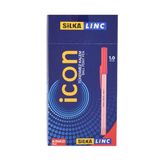 Silka Linc Icon 1.0 mm İğne Uçlu Tükenmez Kalem, Kırmızı, 50 Adet