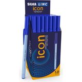 Silka Linc İcon Tükenmez Kalem 1.0 Mm Mavi (50 Li Paket)