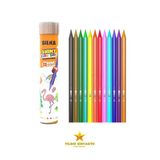 Silka Shiny Wood Free 12 Renk Metal Kutu Kuru Boya Kalemi