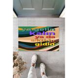 Silkcoat Home Ankamodahome Kişiye Özel Tasarım - Modern Dijital Baskı Dekoratif Kapı Onu Paspas Ya Gelin Kalın