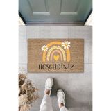 Silkcoat Home Dijital Baskı Hoşgeldiniz Dekoratif Iç Ve Dış Kapı Önü Paspası K-7342