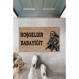 Silkcoat Home Kişiye Özel Tasarım Paspas -hoş Geldin Babayiğit -modern Dijital Baskı - Dekoratif Paspas