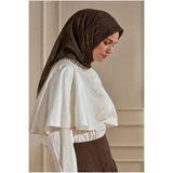 SilkTouch Mocha Biye Detayı Desenli Müslin Eşarp