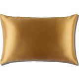 Silkworm Gold Renkli Ipek Yastık Kılıfı ( 50 cm 70 cm ) Vizon Rengi - Siyah - Gold - 50 × 70