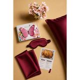 Silkworm Life %100 Doğal Dut Ipeği Ipek Uyku Seti – Ipek Yastık Kılıfı (50X70 Cm) + Ipek Göz Bandı | Cilt ve Saç Bakımı Için Premium Set - Bordo - 50 X 70