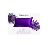 silkwormlife Menekşe Renkli 1 ADET 100 % Ipek Yastık Kılıfı ( 50 Cm -70 Cm) FERMUARLI