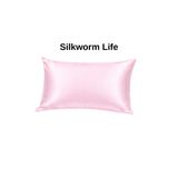 silkwormlife Pembe Renkli, 100 % Ipek Yastık Kılıfı ( 50 Cm -70 Cm) FERMUARLI