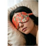 silkwormlife Silkworm Life %100 Saf İpek Desenli Uyku Ve Yoga Göz Bandı Işık Geçirmez Lüks İpek Uyku Maskesi - Kırmızı