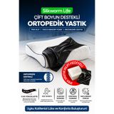 silkwormlife SİYAH RENKLİ % 100 İPEK KILIFI İLE ORTOPEDİK VİSCO YASTIK [ 40 x 60 x 14 cm)