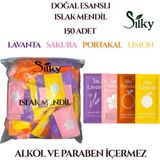 Silky Doğal Esanslı Islak Mendil Serisi – 150’Li Paket - Karışık