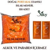 Silky Doğal Portakal Esanslı Islak Mendil – 150’Li Paket