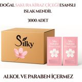 Silky Doğal Sakura Kiraz Çiçeği Esanslı Islak Mendil- 3000 Adet