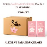 Silky Doğal Sakura Kiraz Çiçeği Esanslı Islak Mendil- 3000 Adet