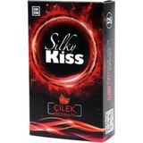 Silky Kiss Çilek Aromalı Prezervatif - Siyah