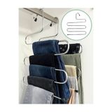 Silkyreal 3 Adet Metal Dolap İçi Krom Askı 5 Katlı Paslanmaz Organizer Pantalon Eşarp Etek Askısı