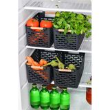 Silkyreal 4 Adet Buzdolabı Sepeti Dolap Içi Düzenleyici Sepet Plastik Organizer Banyo Mutfak Düzenleyici Siyah