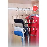 Silkyreal 5 Bölmeli Metal Elbise Askısı - Giysi Pantalon Eşarp Fular Kıyafet Gardrop Düzenleyici Organizer