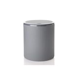Silkyreal Gri Çizgili Yuvarlak Çöp Kovası 6 Litre Banyo Mutfak Çöp Kutusu