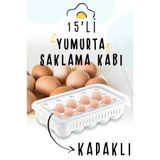Silkyreal Yumurtalık 15^Li Yumurta Saklama Kabı Buzdolabı Yumurta Kutusu, Beyaz