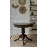 Silla Baba Ayaklı Masa Ahşap Yuvarlak Koyu Ceviz Renkli Açılır Masa (Çap 90 cm ) - 90 cm