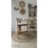 silla Concept T Bar Sandalyesi Teddy Krem Kumaş Bar Sandalyesi Naturel Ahşap Ada Sandalye