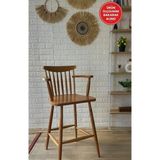 Silla Kollu Yıldız Bar Sandalyesi Naturel Ahşap Ada Sandalye Mutfak Sandalyesi