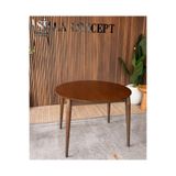 silla Vera Koyu Ceviz Ahşap Oval Açılır Masa (ÇAP 110)