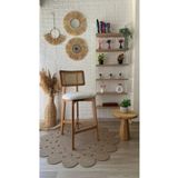 silla Zion Bar Sandalyesi Teddy Krem Kumaş Hasırlı Bar Sandalyesi Naturel Ahşap Ada Sandalye