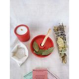 Sillage Candle Arınma Tütsülük Set Vegan Kiraz Çiçeği Sedir Kokulu Soya Mumu Palo Santo Adaçayı Lavanta Tütsü Seti - Mercan
