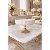 Sillage Home 25 Cm Porselen Ayaklı Kase Gold Detaylı Lüks Sunumluk Meyvelik Tatlı Sunum Kasesi