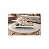 Sillage Home 30x40 cm Aynalı Dekoratif Tepsi – Gold Metal Ayaklı Sunum Tepsisi