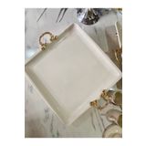 Sillage Home Kare Gold Ayaklı Kulp Detaylı Sunum Servis Tabağı 35 cm