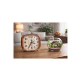 Silmaril Alarmlı Retro Dokunuşlu Modern & Nostaljik& Bohem Ahşap Görünümlü Quartz Dekoratif Masa Saati