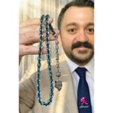 Silmaril Store Kurt Başlı Özel Püsküllü Mavi Sürmeli Kehribar Tespih Özel Tasarım Koleksiyonluk Erkek Hediyelik