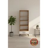 Silva 4 Raflı Tek Çekmeceli Kitaplık Çok Amaçlı Dolap: 60X30X163 Çam-Aytaşı Organizer - Atlas Çam