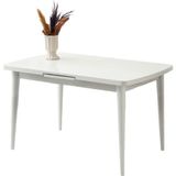 Silva Beyaz Desen Beyaz Metal Ayak Açılır 130X80 Masa (Açılımış Ölçüsü 160X80) - 130 X 80