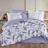 Silva Lila - Çift Kişilik Poplin Kapitone Nevresim Takımı - 200 x 220 cm