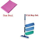 Silva Mikrofiber Mop 3 Lü Set + Silva Kırmızı Cam Bezi