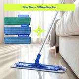 Silva Mikrofiber Mop Temizlik Seti Teleskopik Alüminyum 3'lü Set Anti-Statik Özellikli