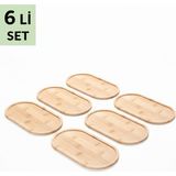 Silva Nature 6 Adet Bambu Sunumluk Yağlık Altlığı Sabunluk Altlığı Vb Çok Amaçlı Tepsi 23X12 cm - 23 x 12 cm