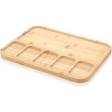 Silva Nature Bambu Kahvaltı Tabağı — Çok Bölmeli 5'li Doğal Sunum ve Servis Tabağı 33X24CM - 33 x 24 cm