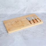 Silva Nature Bambu Peynir Sunum Tahtası ve 3’lü Paslanmaz Çelik Bıçak Seti – Şık Servis & Sunum 37X18X1,5CM - Çok Renkli