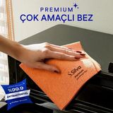 Silva Premium Çok Amaçlı Temizlik Bezi Turuncu Mikrofiber 38 x 35 cm Yüksek Emicilik Özelliği