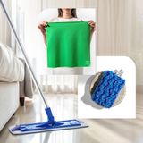 Silva Temizlik Seti (Mop Islak Tekli Set + Mikrofiber Cam Bezi Yeşil + Premium Bulaşık Süngeri)