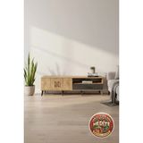 Silva Tv Ünitesi: Çam ve Antrasit, 2 Raflı, 1 Çekmeceli, 2 Kapaklı (176X30X51CM) - Ahşap - Çam