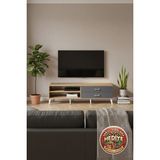 Silva Tv Ünitesi: Tek Raflı, 2 Çekmeceli (176X30X51) Çam/antrasit - Ahşap - Çam