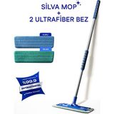 Silva Ultrafiber Mop 2’li Set – Zemin Temizliği İçin Islak & Kuru Mop Bezi