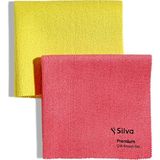 Silva Ultrafiber Premium Çok Amaçlı Temizlik Bezi Mikrofiber 2'li Set (Fuşya & Sarı)
