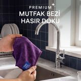 Silva Ultrafiber Premium Mutfak Bezi Hasır Doku 30X30 cm – Mürdüm Moru